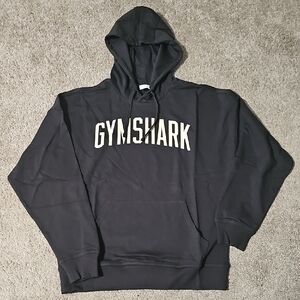 Gymshark Mens Worn Graphic Hoodie Black Oversized Fit Size M